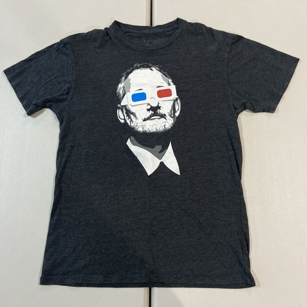 Graphic Bill Murray in 3D Glasses CHIVE TEES T-Shirt Mens Small Black Tee